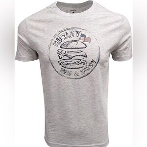 Hurley NWT Men’s Graphic Logo Crewneck Surf & Enjoy July 4th T-Shirt Size Medium